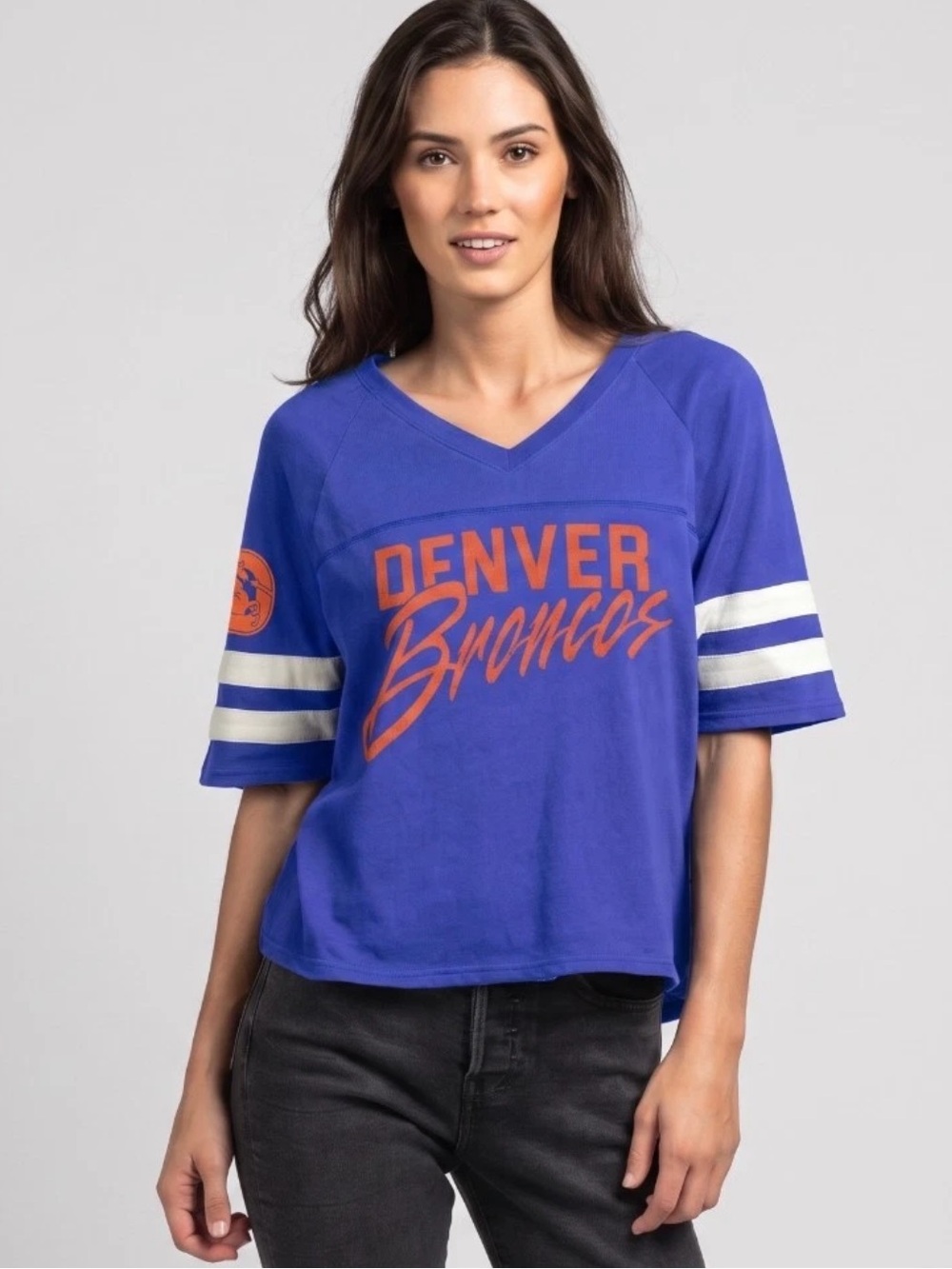 Junk Food Denver Broncos V-Neck Jersey Tee – Women's S
